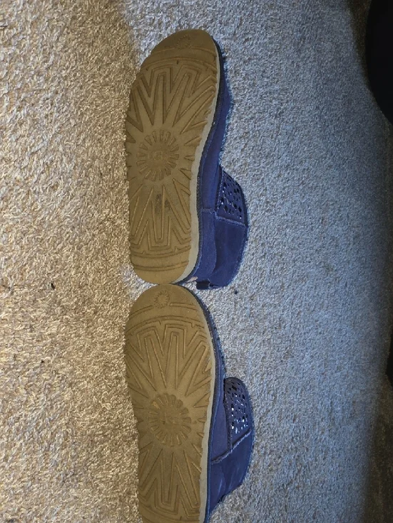 UGG Navy Suede Short Booties with Cutout Gem Cuff - Picture 8 of 12